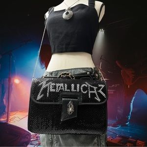 Vintage Whiting & Davis Large Metallic Mesh Purse Customized Metallica Upcycled